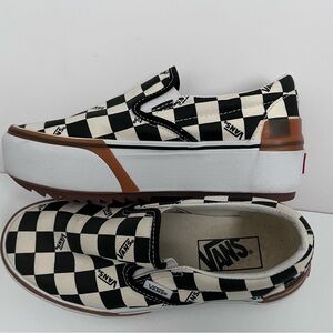 Vans Black and White Checkerboard Slip-Ons